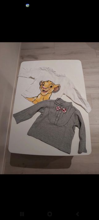 2 tshirt maniche lunghe 86 cm