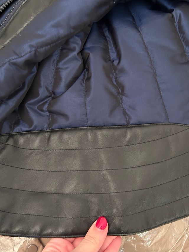 piumino bomber con inserti in pelle Parasuco