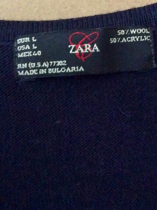 CHALECO AZUL DE HOMBRE - MARCA ZARA