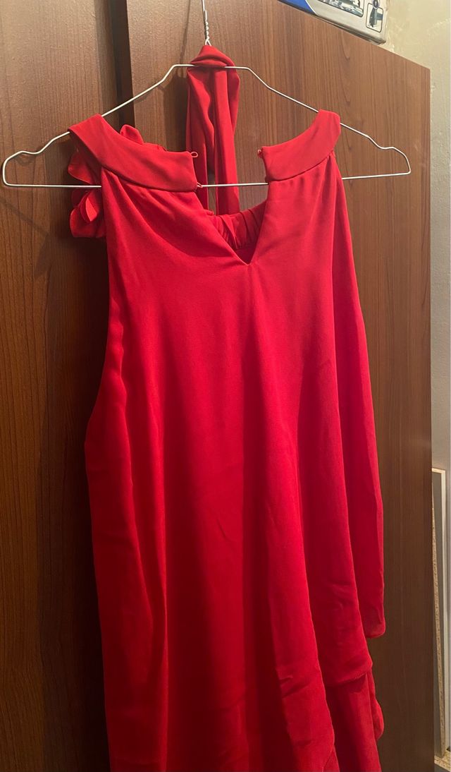 Vestido largo de fiesta color rojo