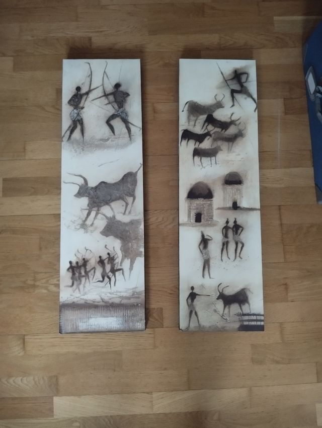 Cuadros étnicos grandes.  70cm largo