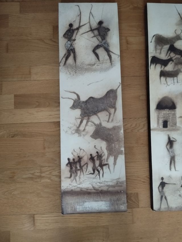 Cuadros étnicos grandes.  70cm largo