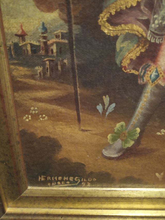 Cuadro oleo virreinato colonial Hermenegildo cusco