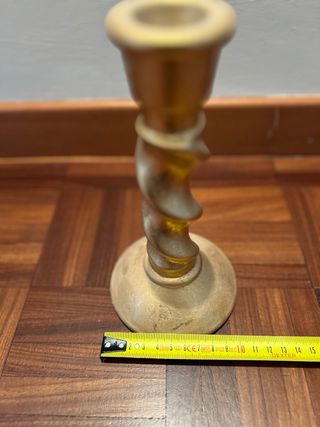 Candelabro in ceramica dorato