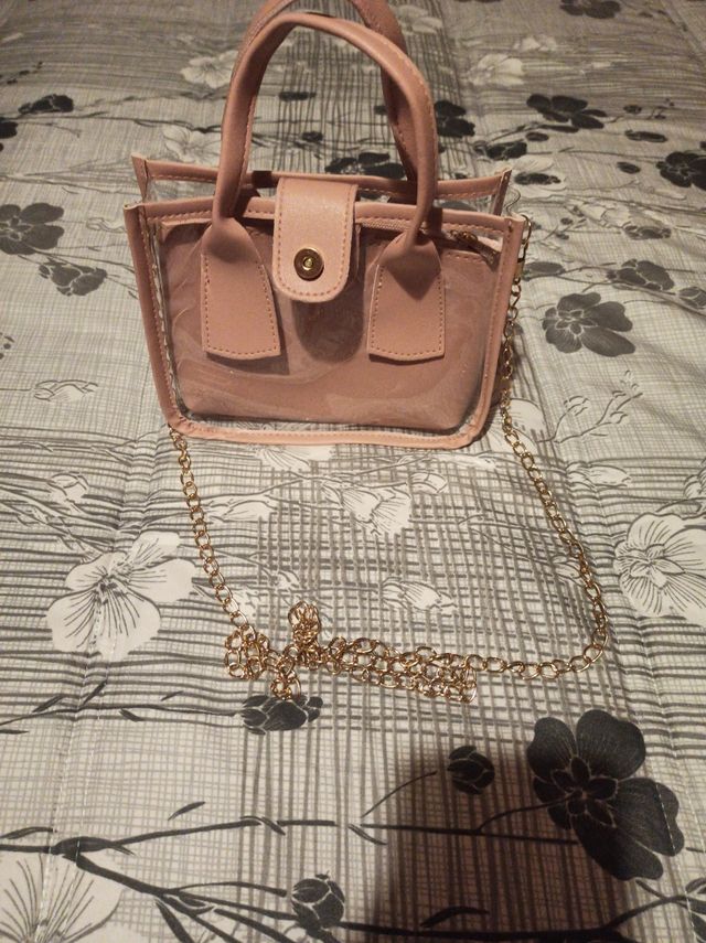 bolso de mano rosa