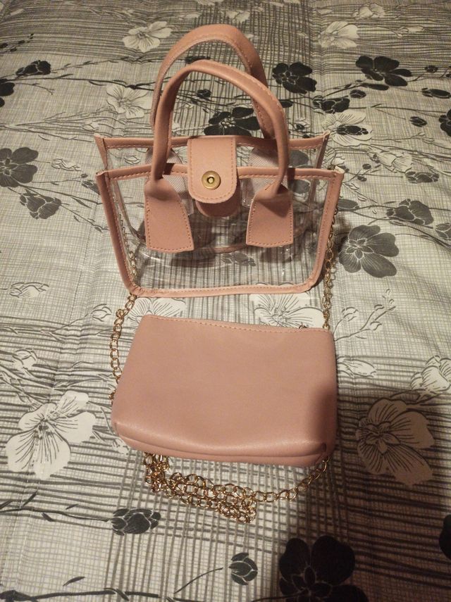 bolso de mano rosa