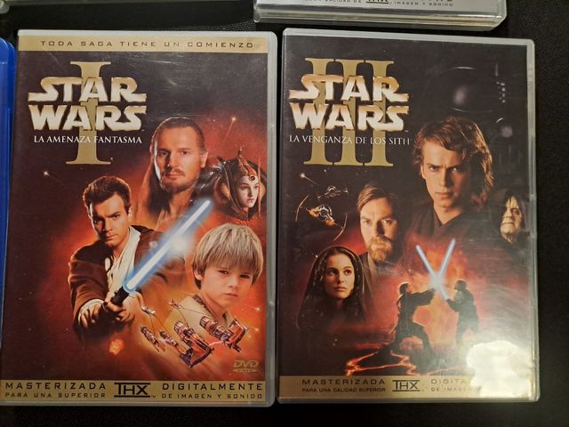 2 peliculas DVD Starwars 1 y 3