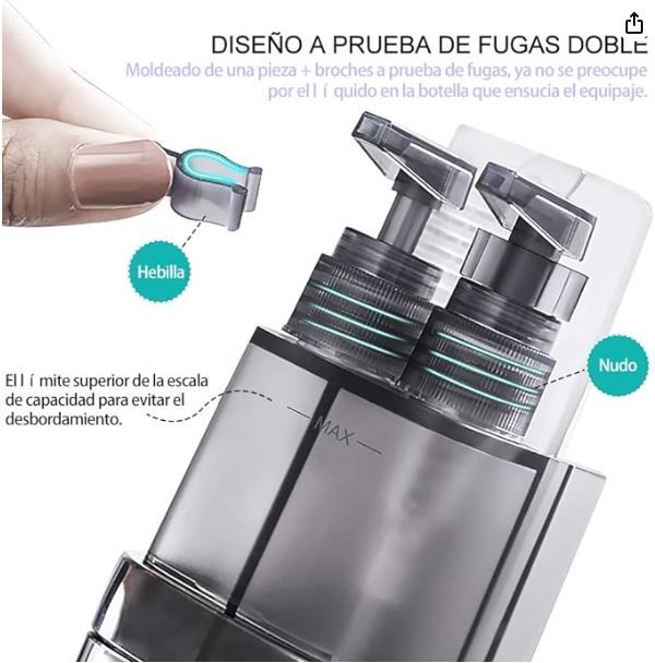 Neceser compacto para viajes(juego de subbotellas)