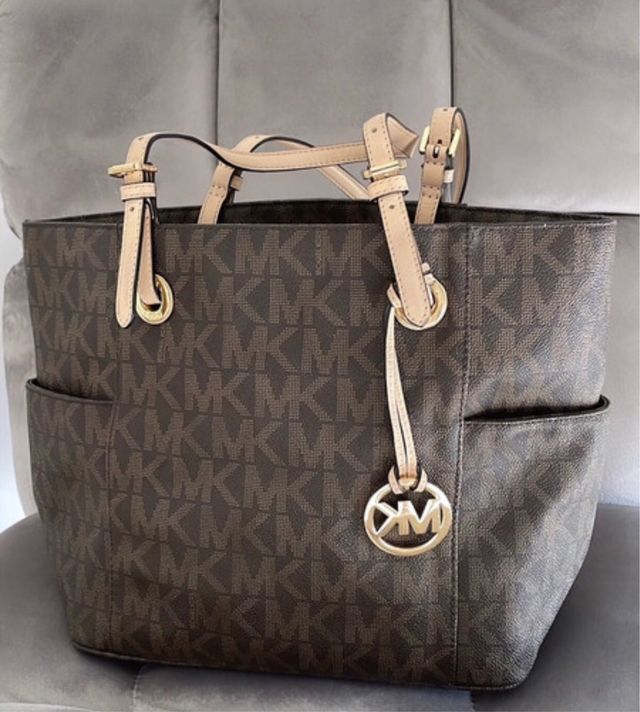 bolso de piel michael kors oro original