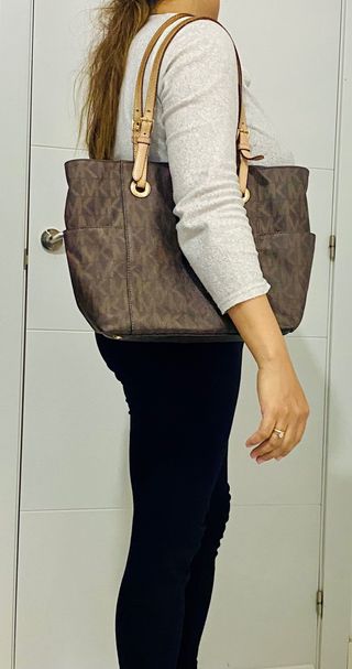 bolso de piel michael kors oro original