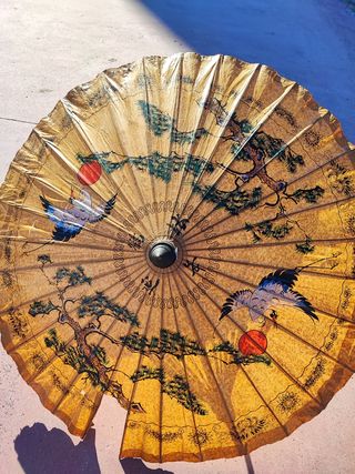 Sombrilla china papel antigua
