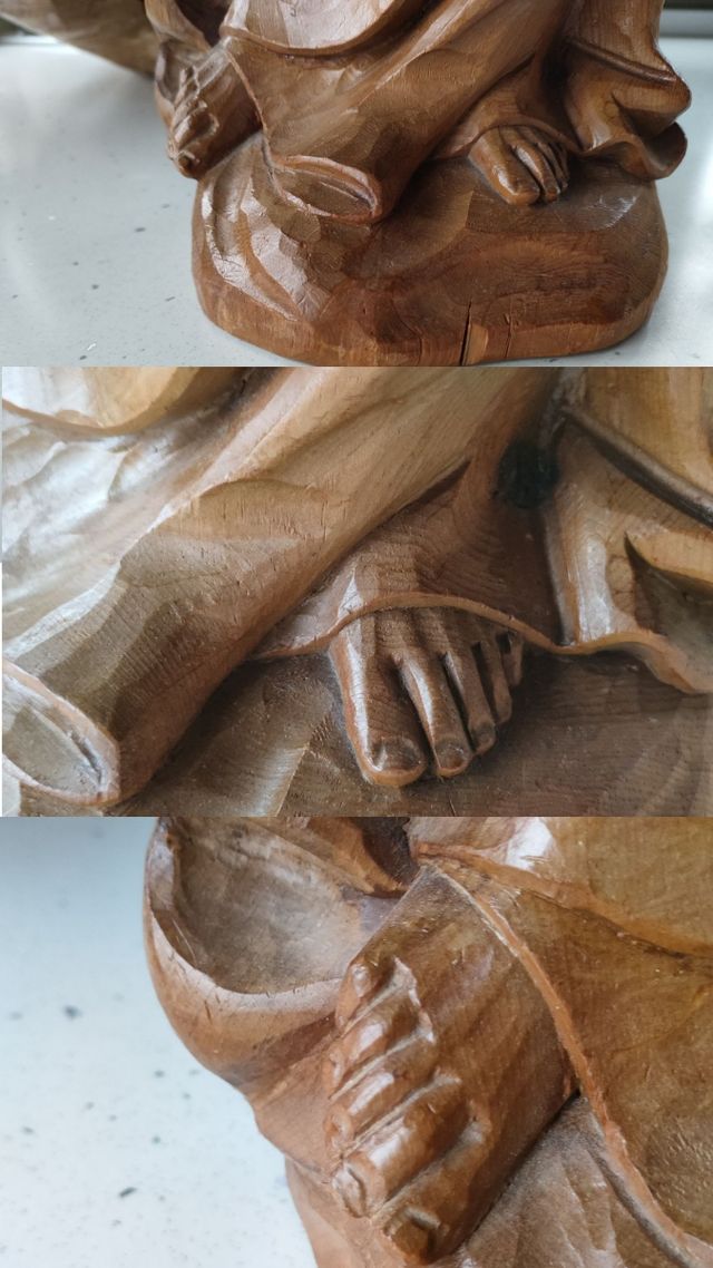 Statua Maria con Gesù bambino in legno