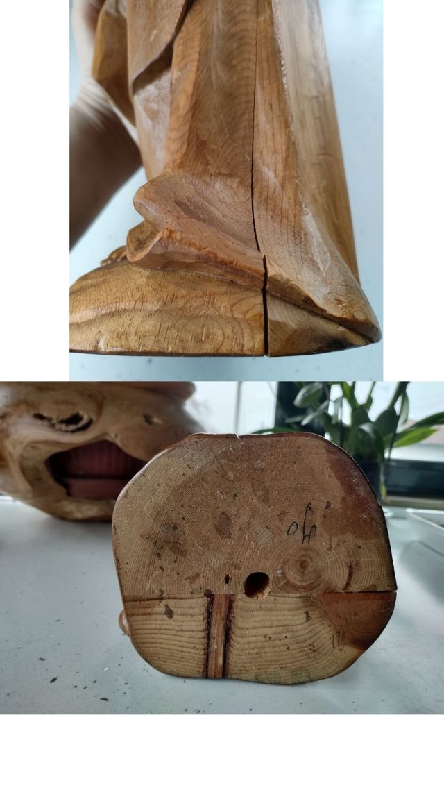 Statua Maria con Gesù bambino in legno