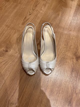 zapato novia talla 37 piel brillantes swarovski