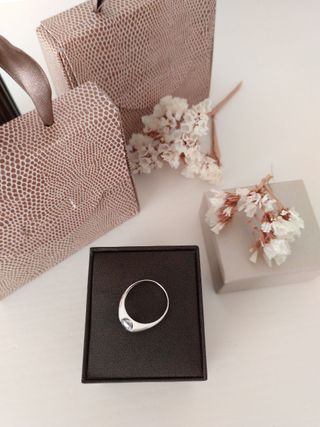 Anillo oro blanco 750 mm., solitario circonita 