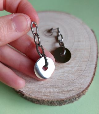 Pendientes cadena acero inoxidable