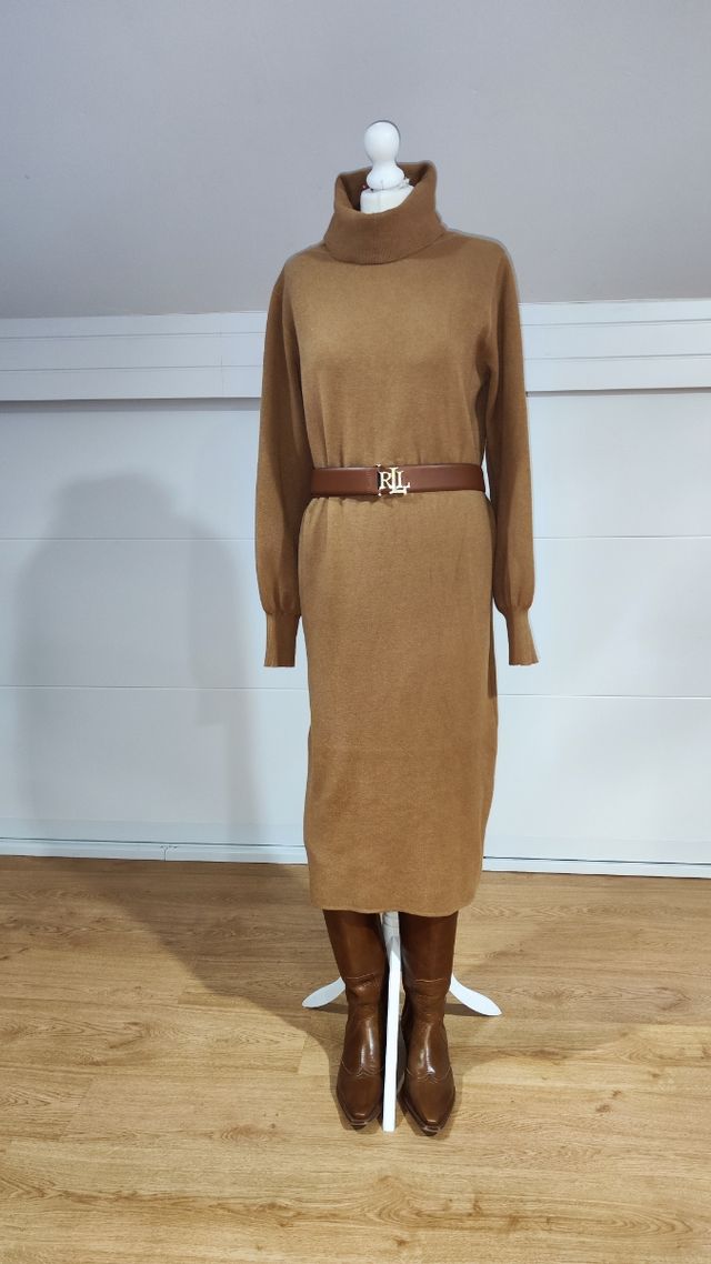 Vestido NUEVO punto y viscosa Camel 