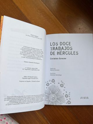 Libro: Los doce trabajos de Hércules.