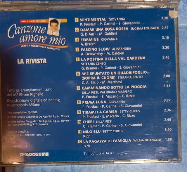 8 CD musica italiana Canzone Amore mio