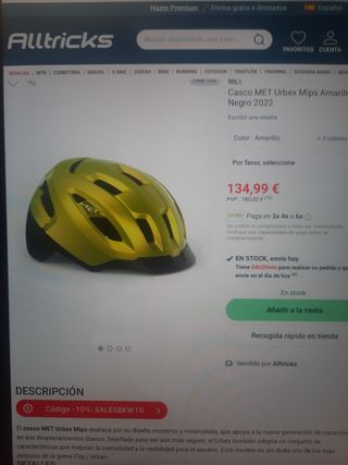 Casco MET Urbex MIPS Talla M. Tb tengo un L