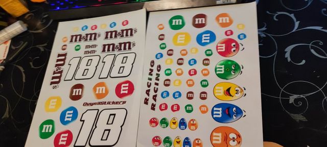 Pegatinas RC 1/10  rally drift M&M's pack 2 hojas