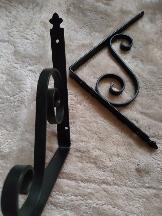 soporte, pintura negra, escuadra estantería