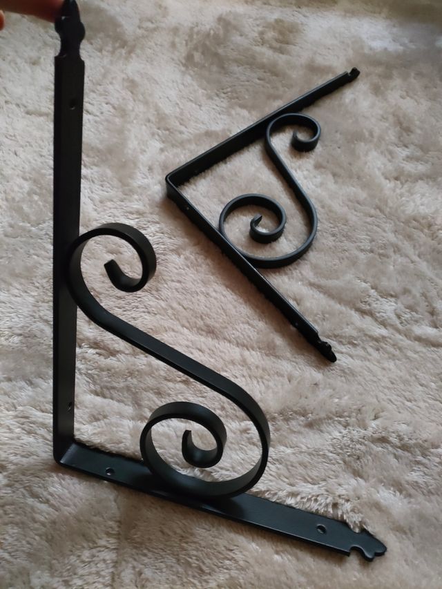 soporte, pintura negra, escuadra estantería