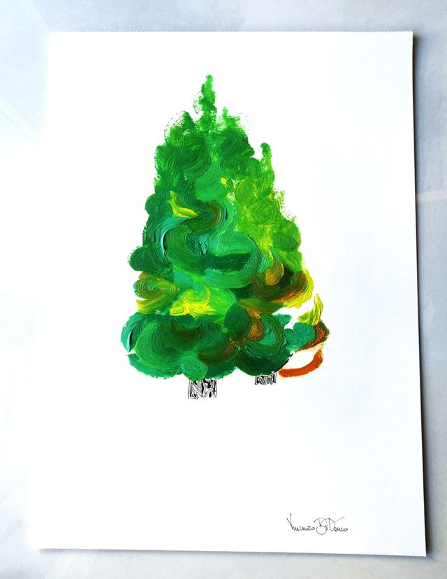 ‘Coppia d’alberi’, Quadro a olio