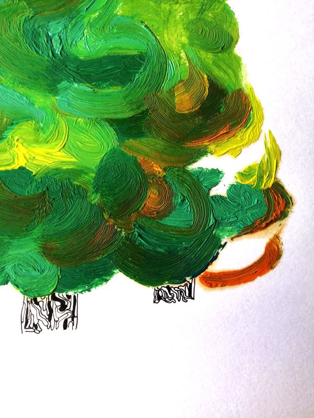 ‘Coppia d’alberi’, Quadro a olio