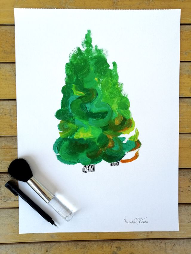 ‘Coppia d’alberi’, Quadro a olio