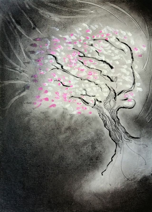 Quadro ‘Mandorlo in fiore’, Luce e Nostalgia