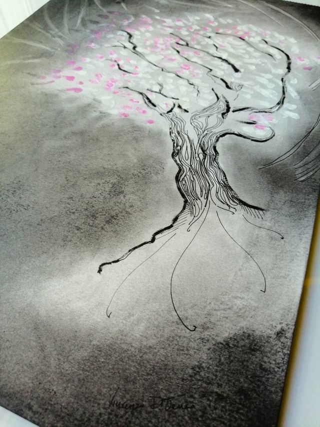 Quadro ‘Mandorlo in fiore’, Luce e Nostalgia