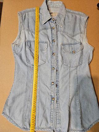Camicia jeans senza maniche
