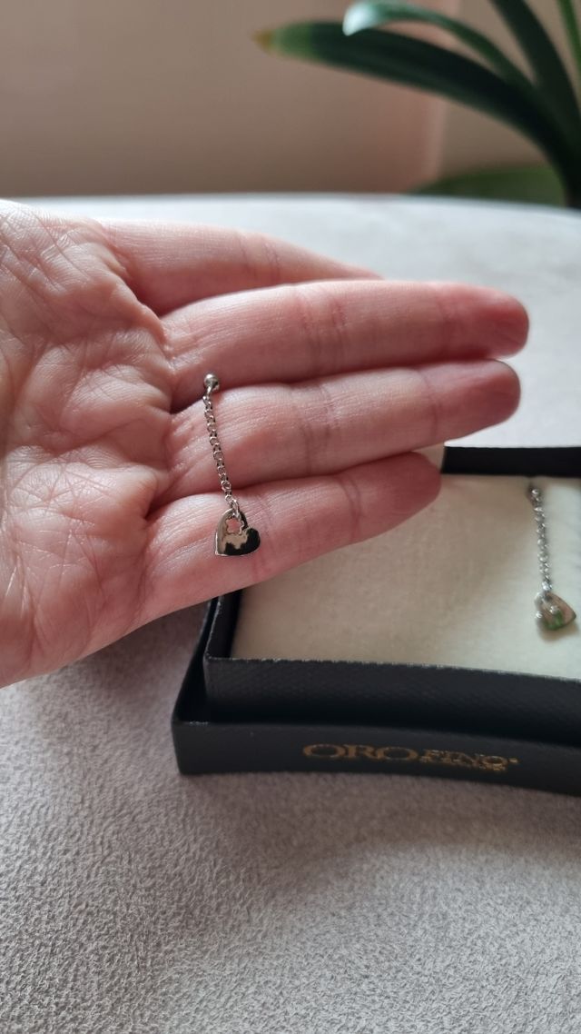 Orecchini pendenti argento 925 cuore