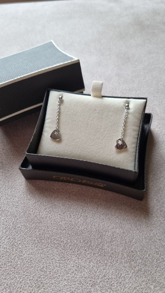 Orecchini pendenti argento 925 cuore