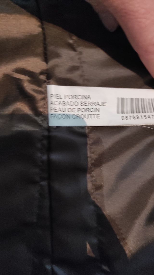 Abrigo piel porcina talla M