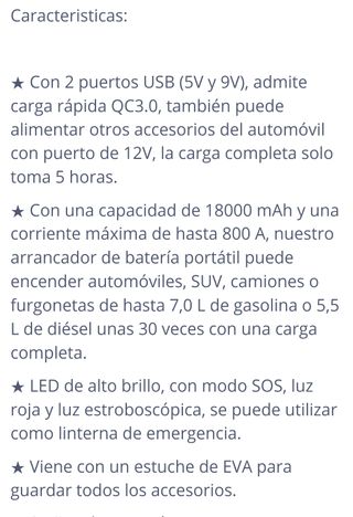 Booster arrancador coches diesel y gasolina🚗🚐🚛