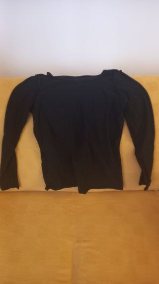 maglietta maniche lunghe nera palestra