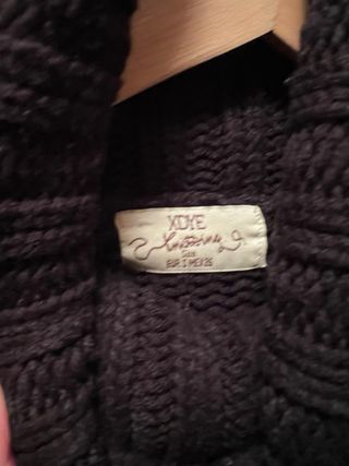Jersey punto gordito, cuello alto,negro