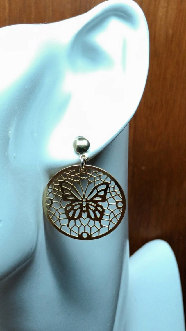 Pendientes de plata chapada de ley