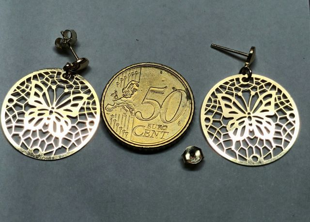 Pendientes de plata chapada de ley