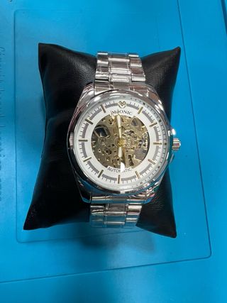 reloj automatico para hombres ( color-plata)