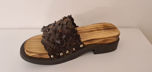 Zoccoli Legno Mules Clogs Sabot Artigianali Fascia