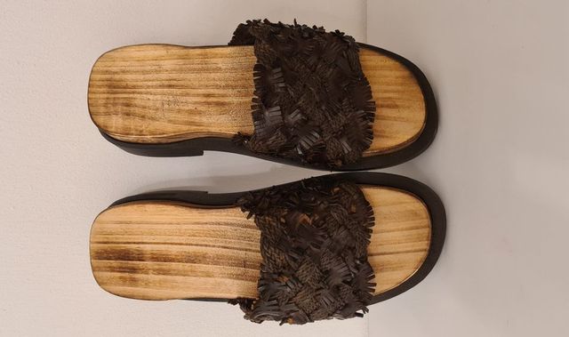 Zoccoli Legno Mules Clogs Sabot Artigianali Fascia