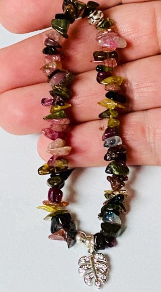 Pulsera con turmalina de color y plata de ley 925