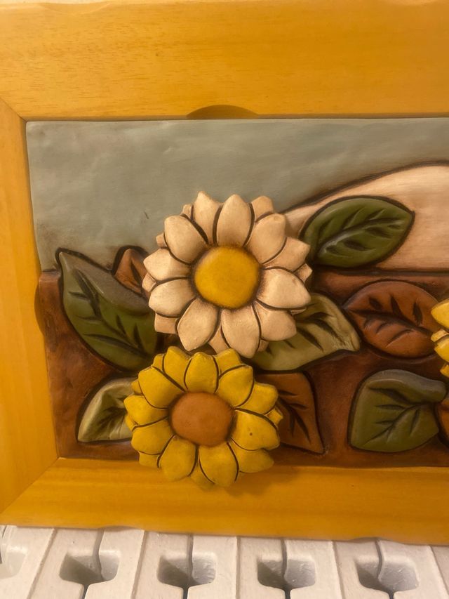 Quadro girasoli in rilievo