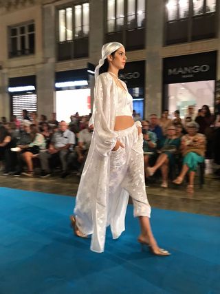 Conjunto blanco seda tres piezas