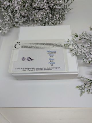 Pendientes oro blanco 750 mm., dormilonas diamante