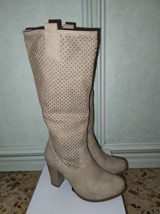 Stivali beige donna