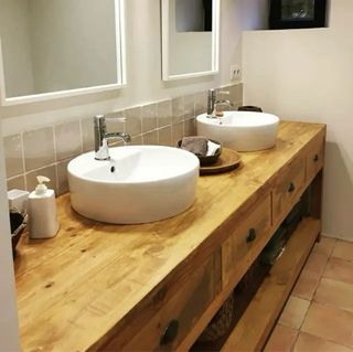 Mueble De Baño Colonial 4 Cajones En Madera Maciza